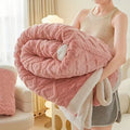 Pink Cottonblue Weighted Blanket for Adults Queen Size 6.61 Pound, Soft Fluffy Sherpa Fleece Jacquard Weighted Blankets Throw 27"X40" for Sleep Relax, Fuzzy Warm Arch Heavy Blanket for Bed Couch, Pink